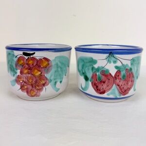 Vietri Buon Giorno Grape & Strawberry Mugs